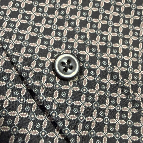 NWT 7 Diamonds Dress Shirt Stretch Geometric Long Sleeve Button Up Blue XXL - Picture 4 of 9